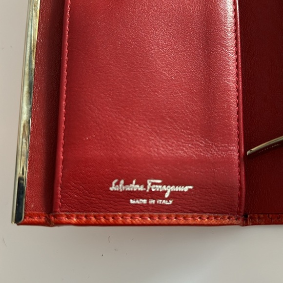 Salvatore Ferragamo Gancini Red Patent Leather Long Wallet - Picture 6 of 12